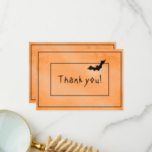 Thank You Halloween Black Bat Orange Grunge