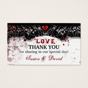 Thank You Halloween Blood Splatter Wedding Card