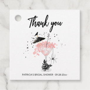 Thank You Halloween Cocktail Bridal Shower Favour  Tags