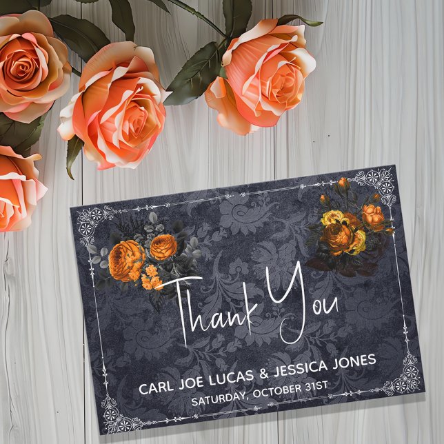 Thank You Halloween Wedding Orange Rose (Creator Uploaded)