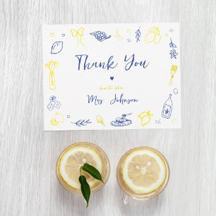 Thank You Hand Drawn Italian Bridal Shower Card