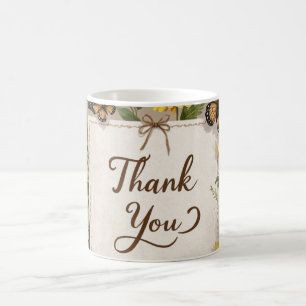 Thank you Hand drawn wildflowers, wheat stalks Coffee Mug
