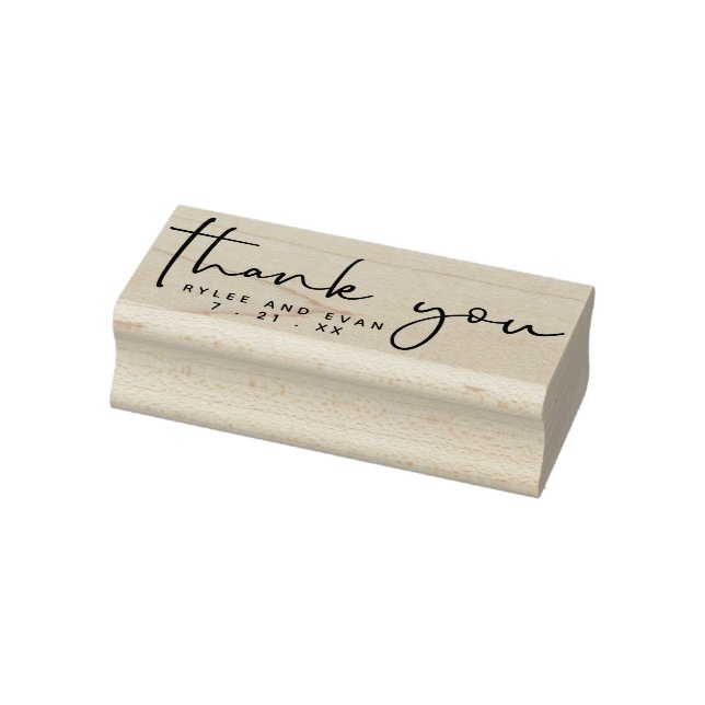 Thank You Hand Lettered Modern Typography Rubber Stamp (Stamp)