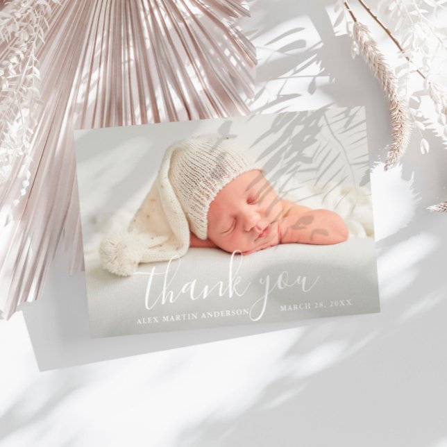 THANK YOU | Hand lettering birth announcement card (Creator Uploaded)