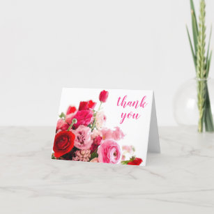 Thank You Hand Script Watercolor Roses Template