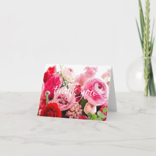 Thank You Handwritten Script Watercolor Roses Chic