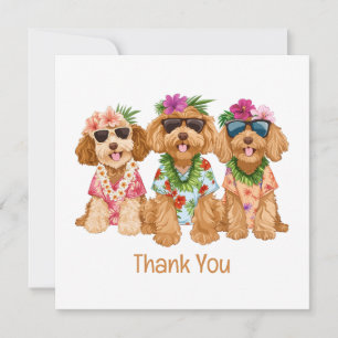 Thank You Hawaiian Goldendoodle Dogs Flower Lei