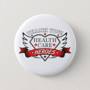 Thank You Health Care Heroes 6 Cm Round Badge