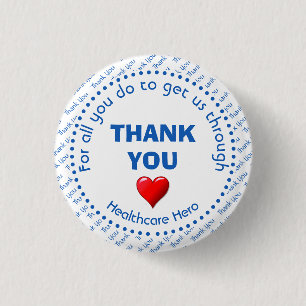 THANK YOU Healthcare Hero Customisable 3 Cm Round Badge