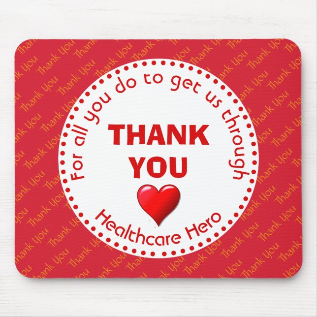 THANK YOU Healthcare Hero Customisable Mouse Pad (Front)