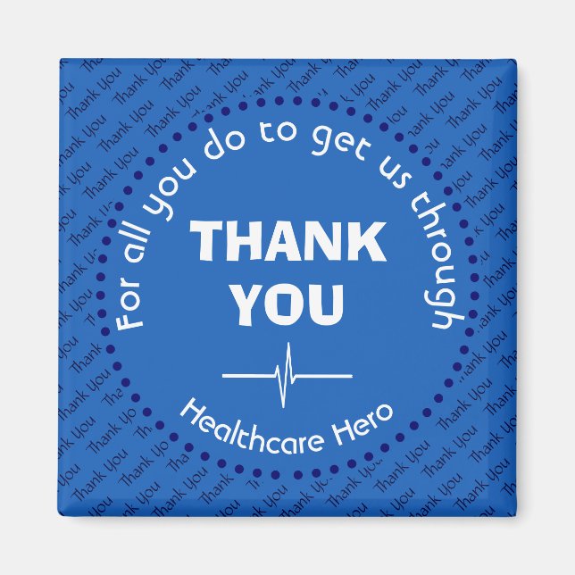 THANK YOU Healthcare Hero NHS BLUE Magnet (Front)