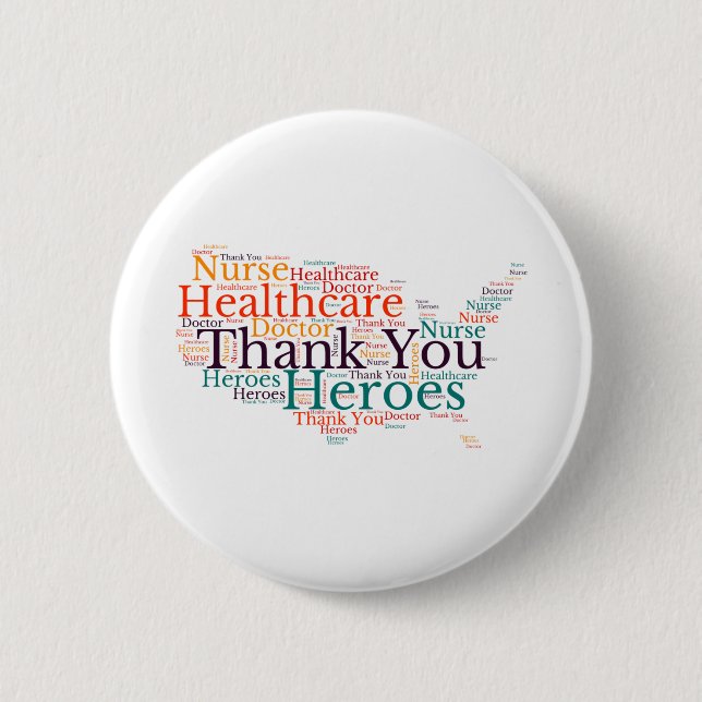 Thank you Healthcare heros 6 Cm Round Badge (Front)