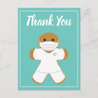Thank You Healthcare White Scrubs Gingerbread Man