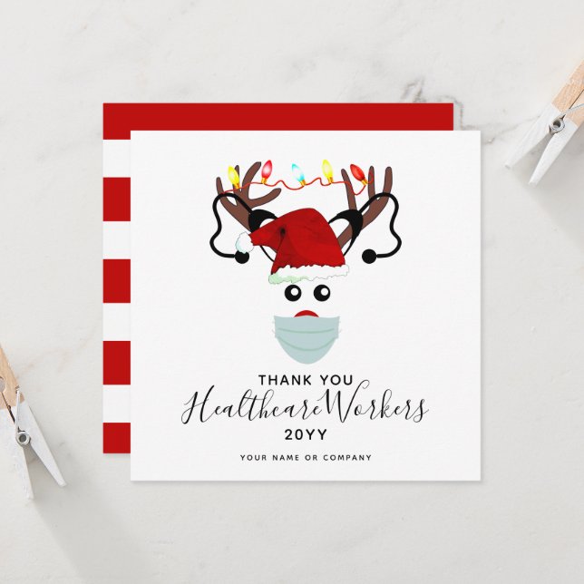Thank You Healthcare Workers Christmas Reindeer (Front/Back In Situ)