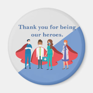 Thank You Healthcare Workers Hero Doctor Nurse Magnet