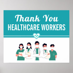 Thank You Healthcare Workers Hospital Staff Poster