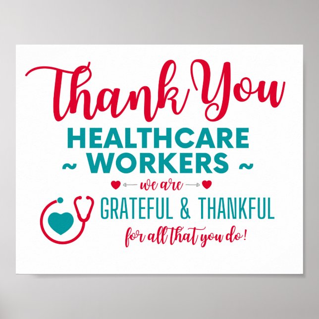 Thank You Healthcare Workers Poster (Front)