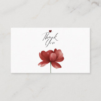 Thank You, Heart A Quiet Thank You Gratitude in Bl Business Card
