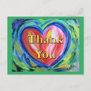 Thank You Heart Art Postcard