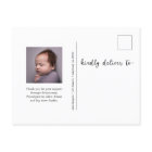 Thank You Heart Baby Photo Announcement Postcard