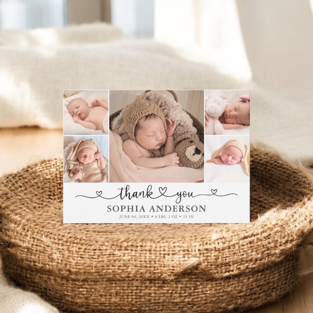 Thank You Heart Photo Baby Announcement (Creator Uploaded)