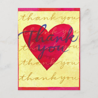 thank you heart postcard