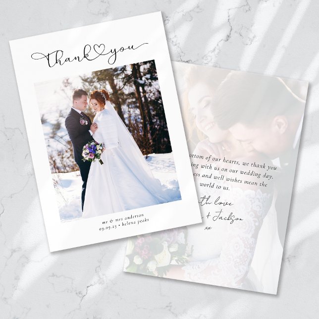 Thank You Heart Script Wedding Photo (Creator Uploaded)