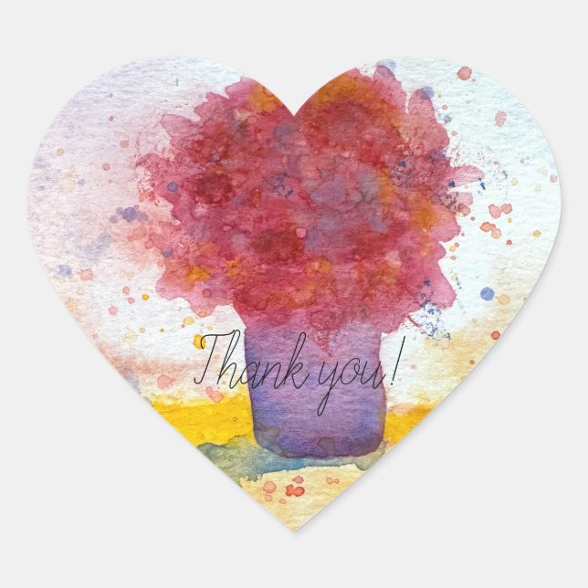 Thank you Heart Shaped Stickers (Front)