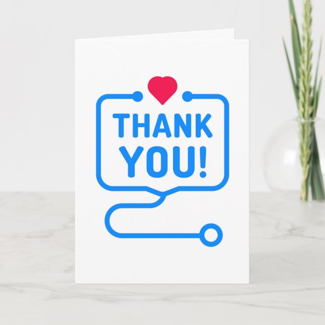 Thank You | Heart Stethoscope Card (Front)