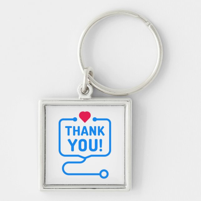 Thank You | Heart Stethoscope Key Ring (Front)