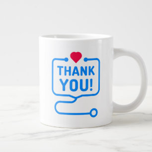Thank You   Heart Stethoscope Large Coffee Mug