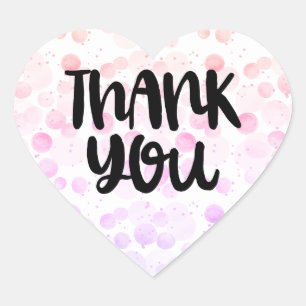 Thank you heart watercolor pastel sticker