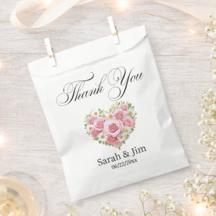 Thank you heart Wedding favor bags