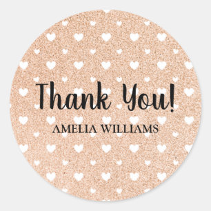 Thank You Hearts Classic Round Sticker