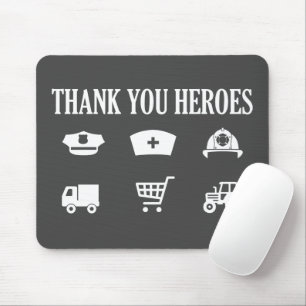 Thank You Heroes   First Responders Mouse Pad
