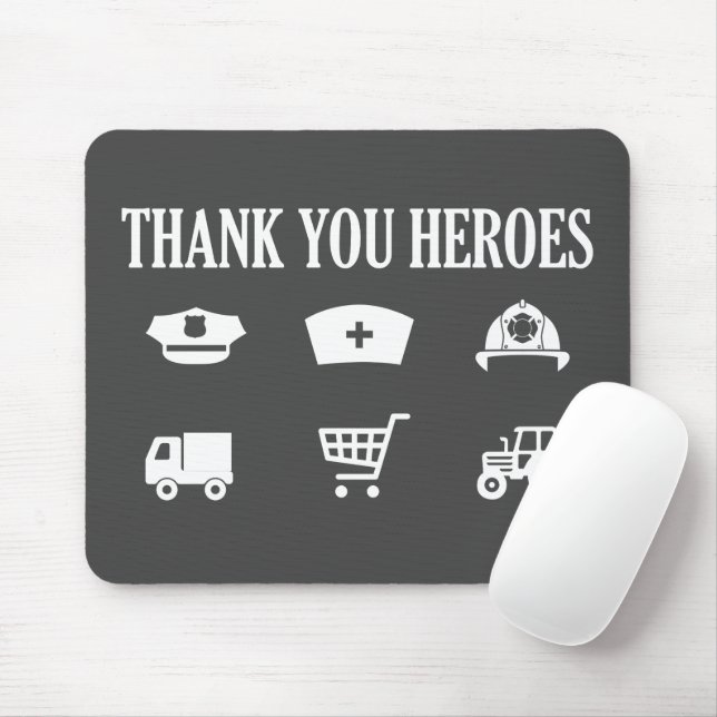 Thank You Heroes | First Responders Mouse Pad (With Mouse)
