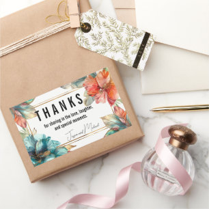 Thank you Hibiscus Serenade Paradise Rectangular Sticker