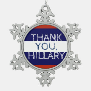 Thank You Hillary Snowflake Christmas Snowflake Pewter Christmas Ornament