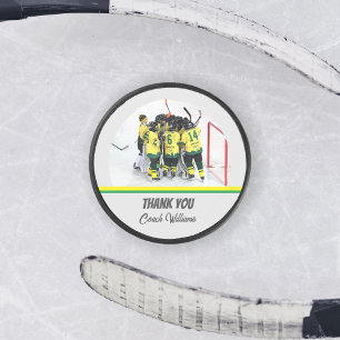 Thank You Hockey Coach Personalised Team Photo Hockey Puck