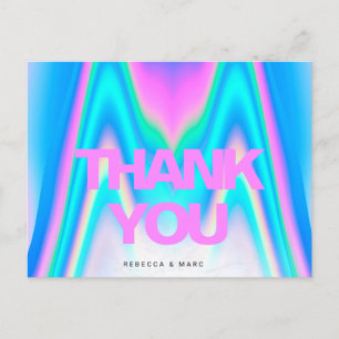 Thank You Holographic Iridescent Y2K Postcard