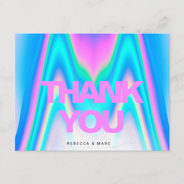 Thank You Holographic Iridescent Y2K Postcard (Front)