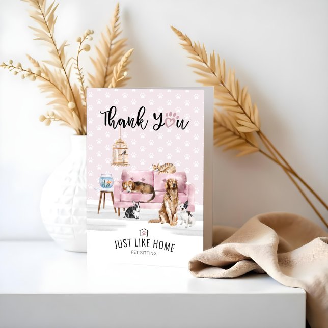 Thank You | Home Pet Sitting Pet Family Pink Couch (Thank You | Home Pet Sitting Pet Family Pink Couch)