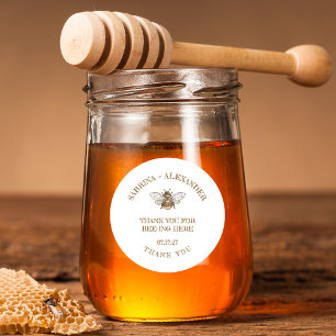 Thank You Honey Jar Wedding Favor Labels