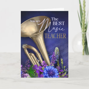 Thank You Horn Brass. Instrument Music Teacher Card