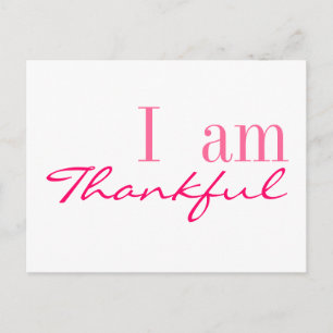 Thank You Hot Pink and White Postcard