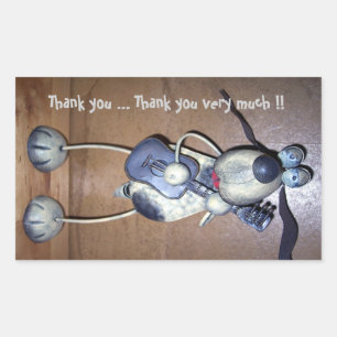 Thank You Hound Dog Rectangular Sticker