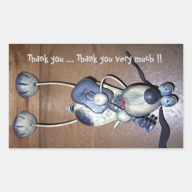 Thank You Hound Dog Rectangular Sticker (Front)