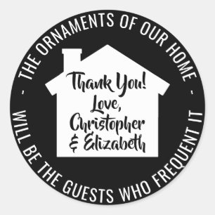 Thank You Housewarming Party Modern Home Favour Classic Round Sticker