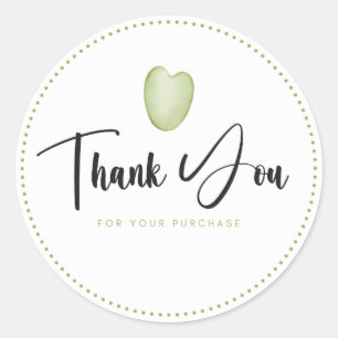 Thank You Hoya Kerrii Heart Leaf Small Business Classic Round Sticker