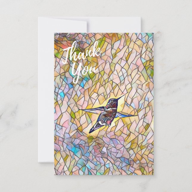 Thank you 'Hummingbird" mosaic card (Front)